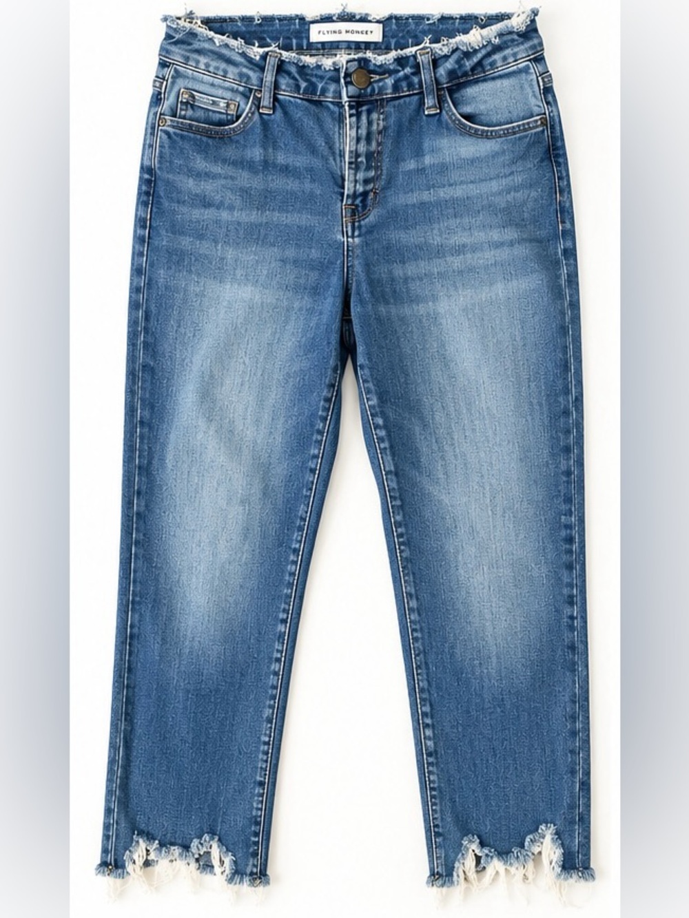 Flying Monkey F4377 Distressed Raw Hem Crop Jeans Size 29